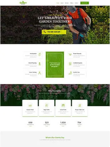 Vorlage Website Gartenservice